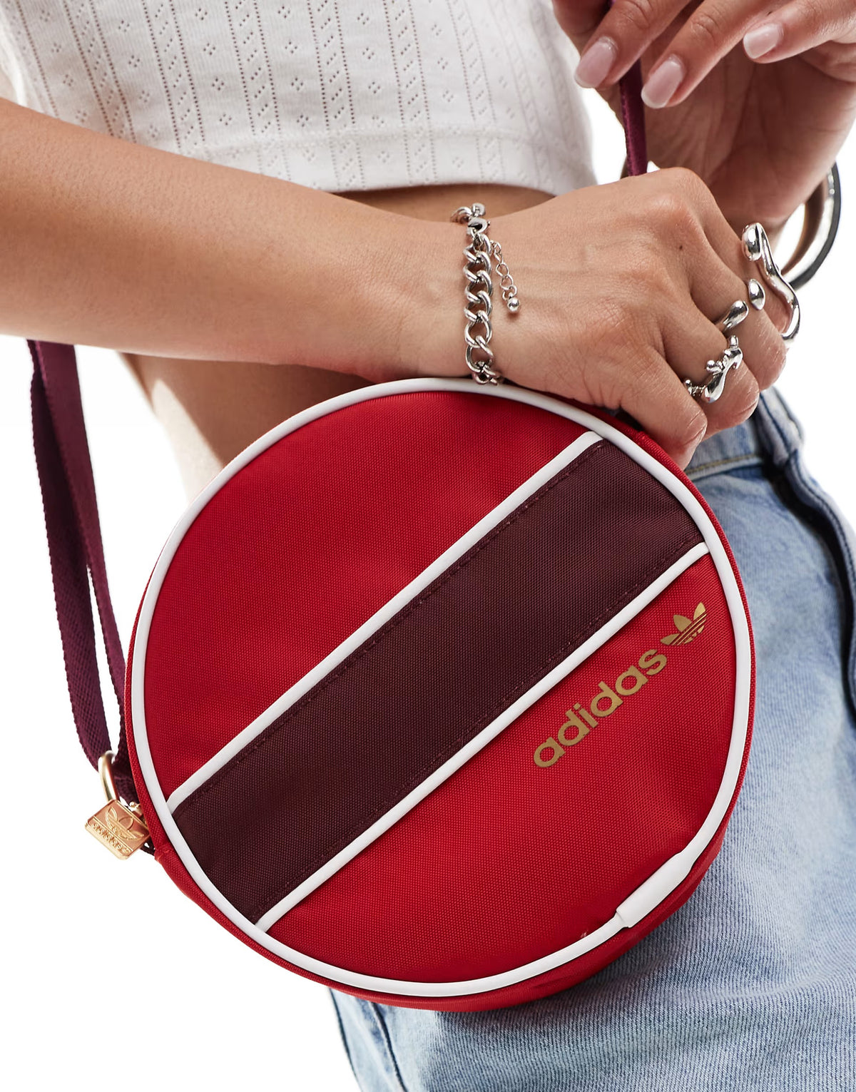 adidas Originals round cross body bag in red