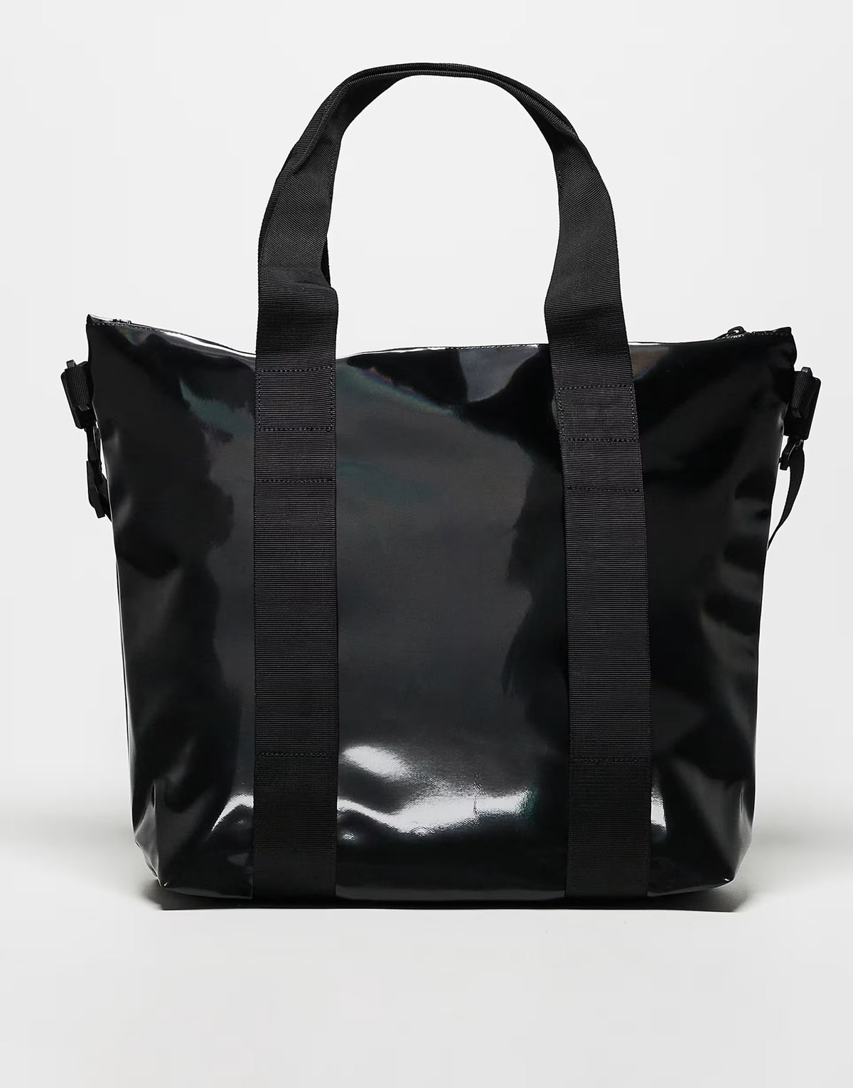 Rains 14160 waterproof mini tote bag in shiny black