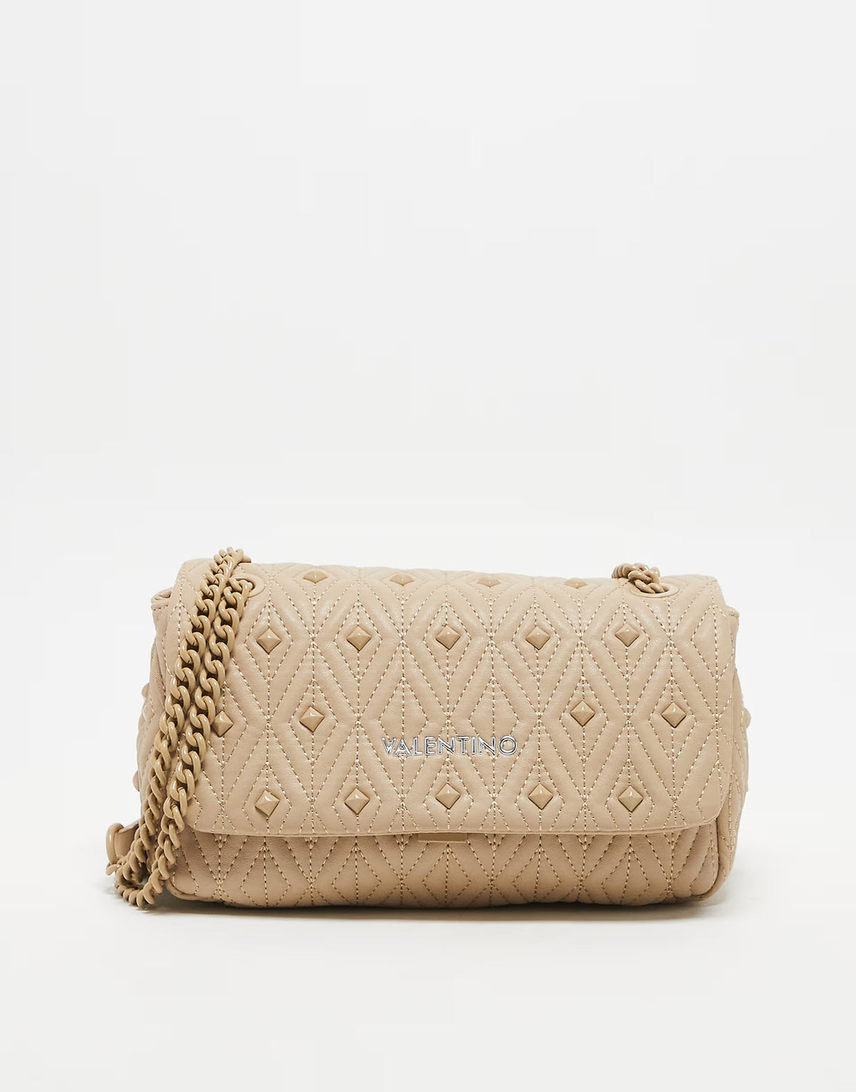 Valentino Joia studded flap crossbody bag in beige