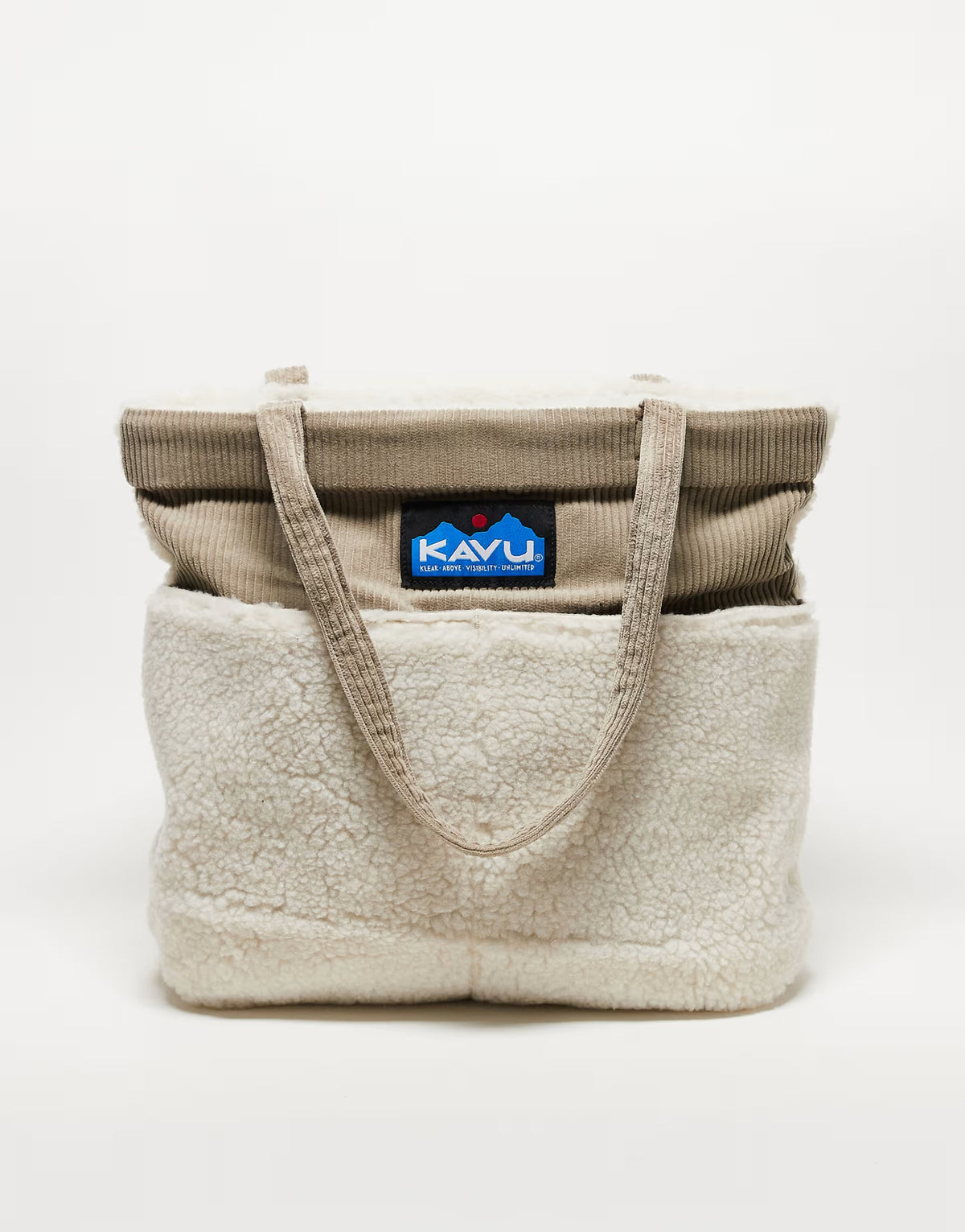 Kavu sharpa fleece tote bag in beige