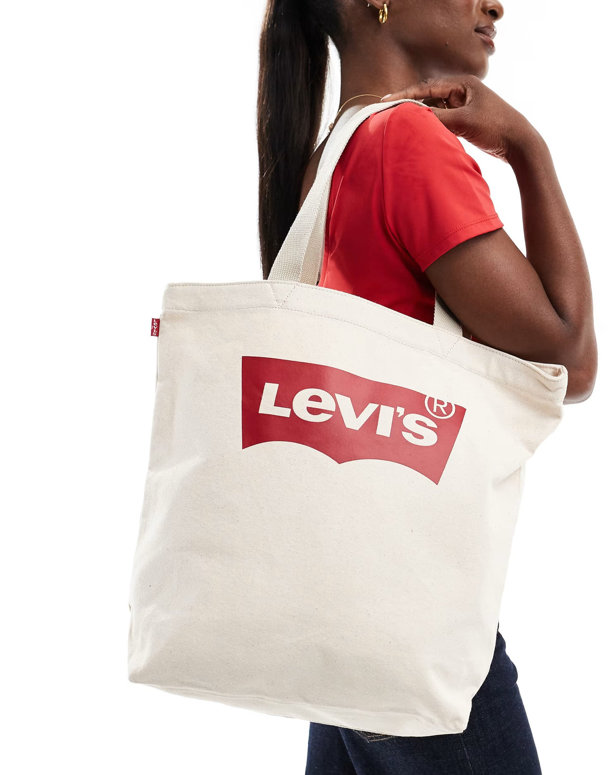 Levi's tote bag with batwing logo in ecru