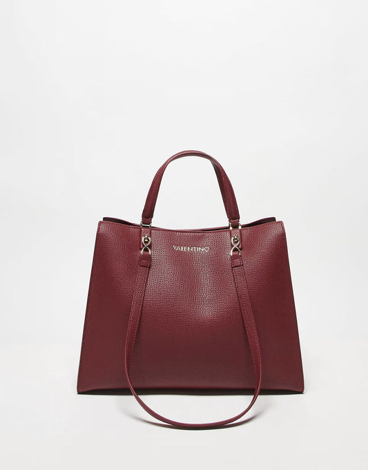 Valentino stereo re shopper tote bag in burgundy