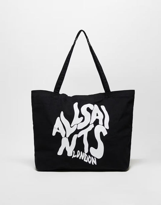 AllSaints Orlando logo tote bag in black