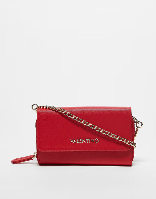 Valentino zero chain strap crossbody bag in red with gift box