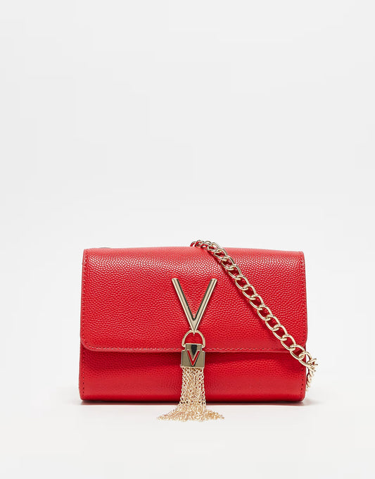 Valentino divina flap crossbody bag in red