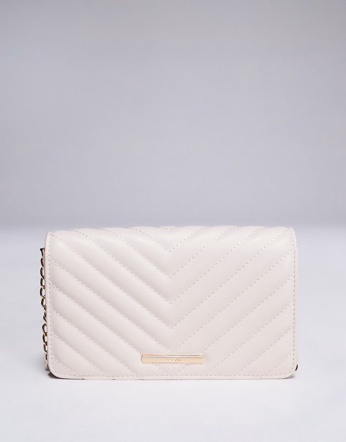 ALDO chevron quilted crossbody bag in white