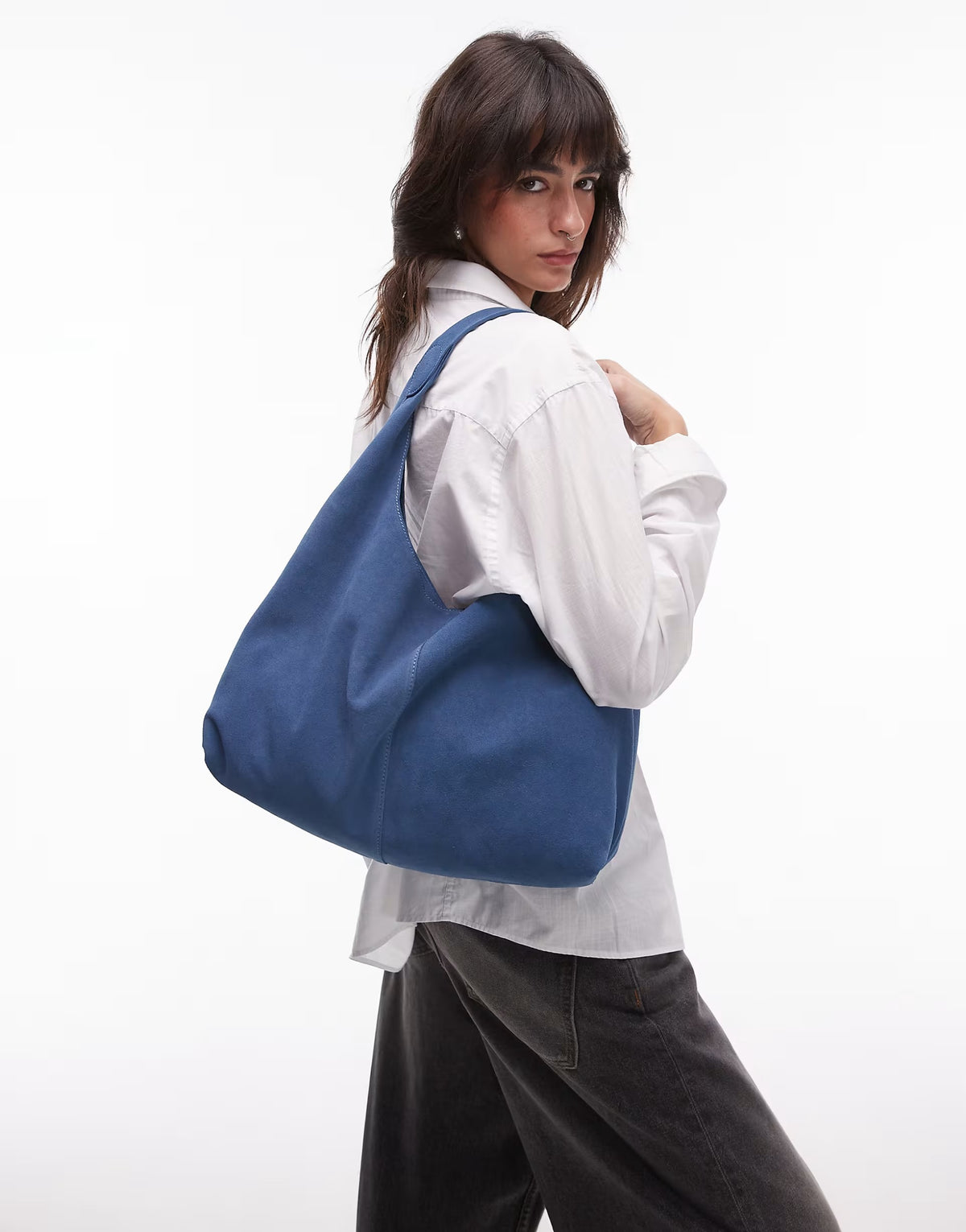 Other Stories large suede tote in blue